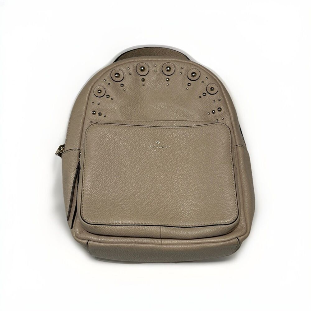 Kate Spade New York Day Pack Medium Pebble Leather Backpack Purse Peach Melba